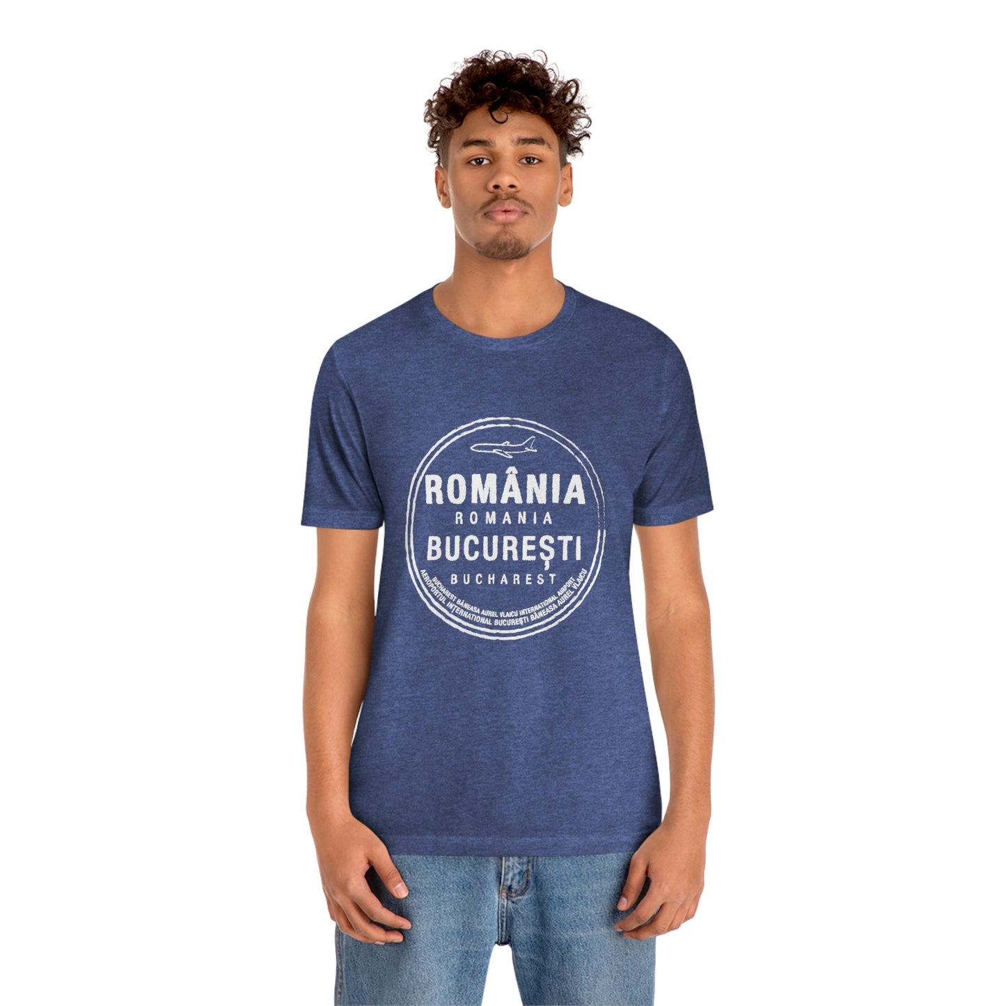 Bucharest Baneasa Romania Airport Passport Stamp Vacation Travel Unisex T-shirt