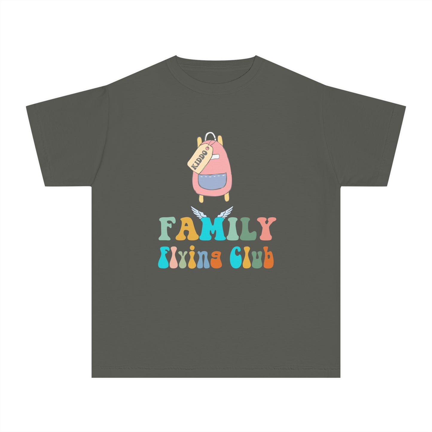 Family Flying Club - Kiddo Backpack - Family Matching Shirts - Youth Midweight Tee