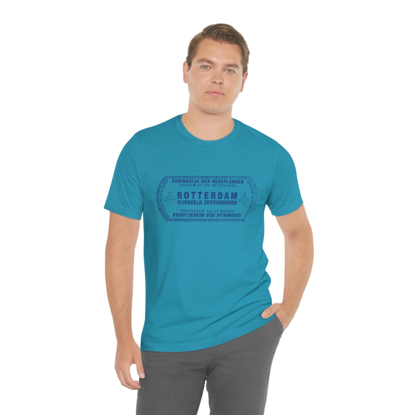 Rotterdam Netherlands Passport Stamp Vacation Travel Unisex T-shirt - Light