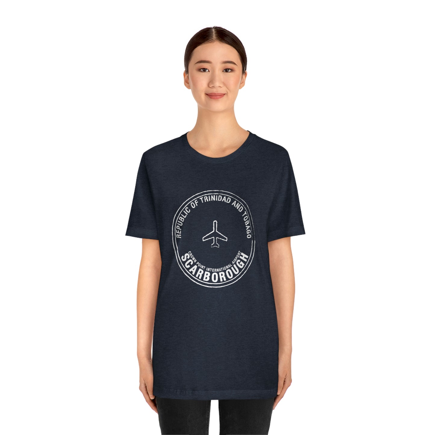 Scarborough Crown Point International Airport Trindad and Tobago Passport Stamp Vacation Travel Unisex T-shirt