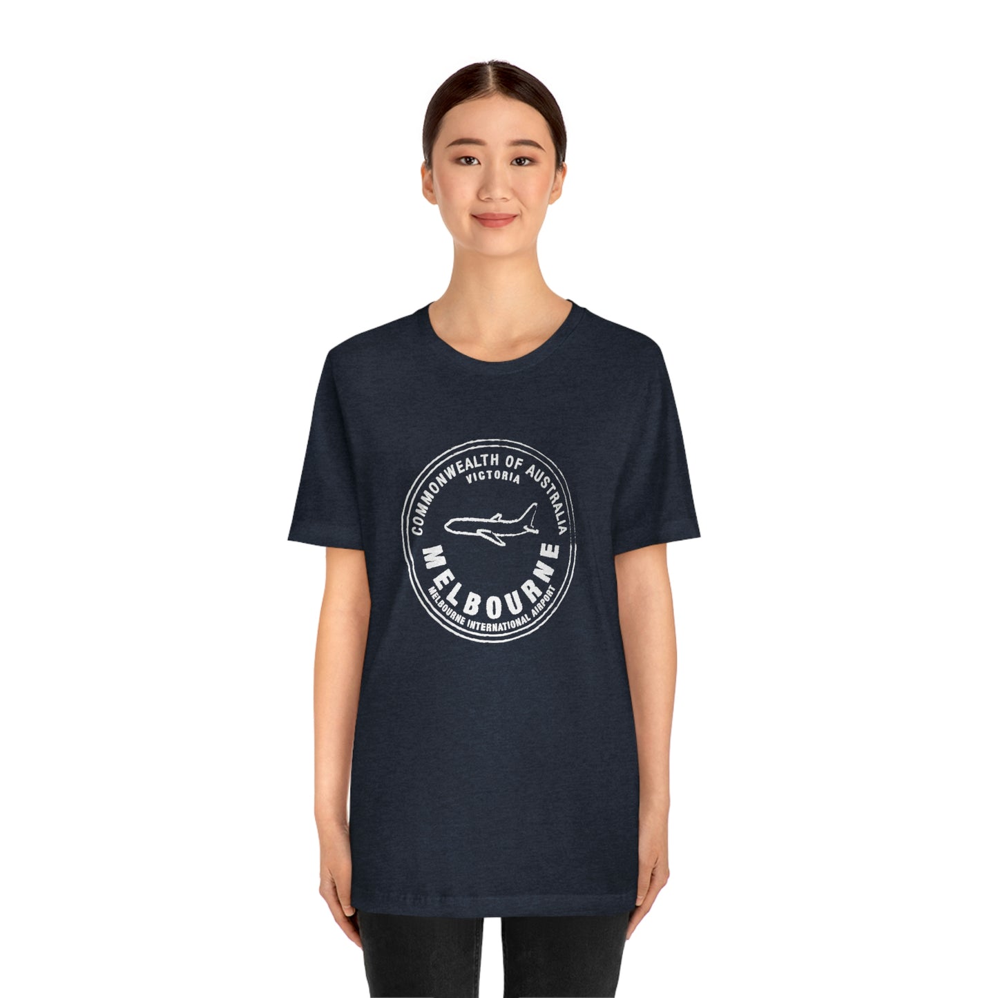 Melbourne Australia Passport Stamp Vacation Travel Unisex T-shirt