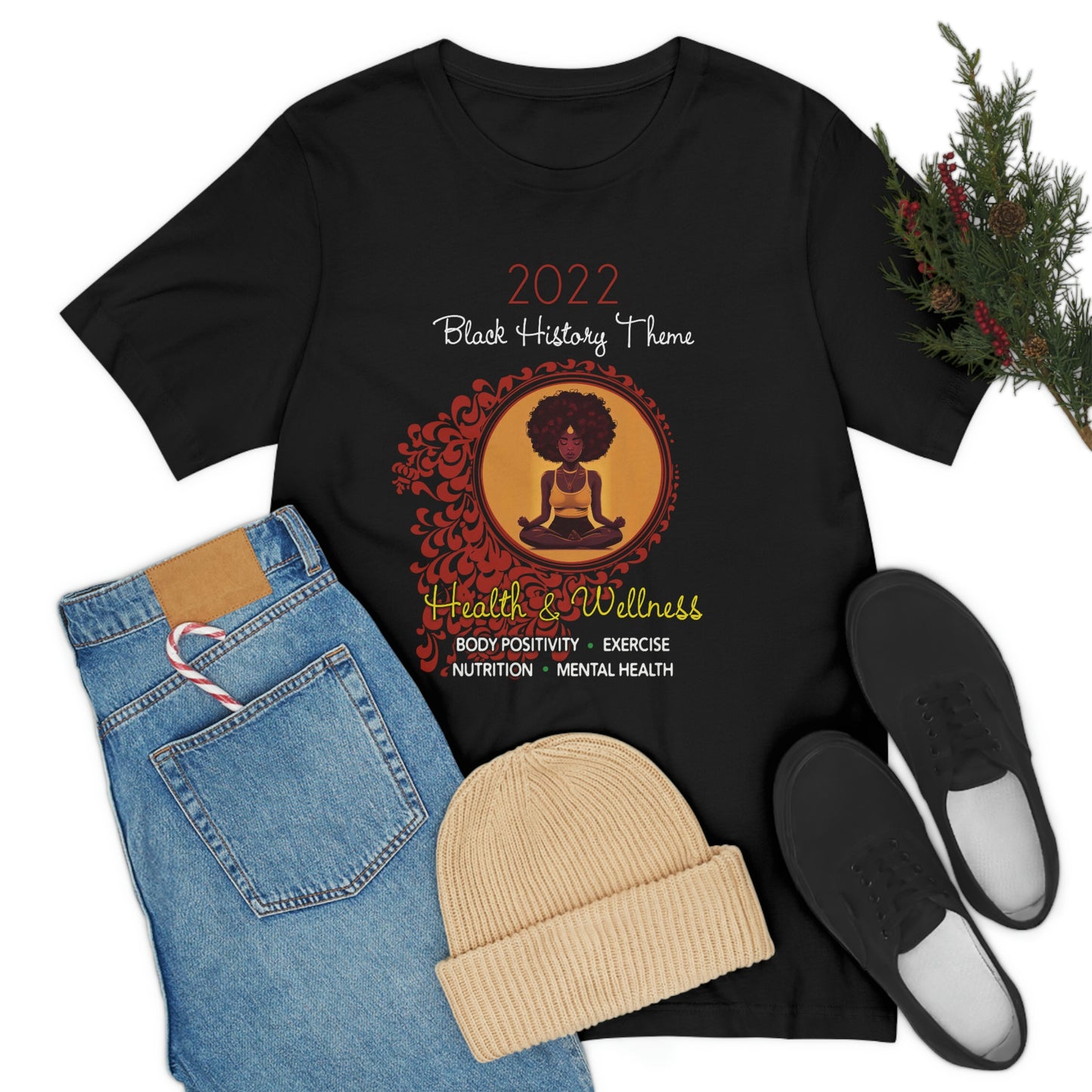 2022 Black History Theme - Health and Wellness Unisex T-shirt