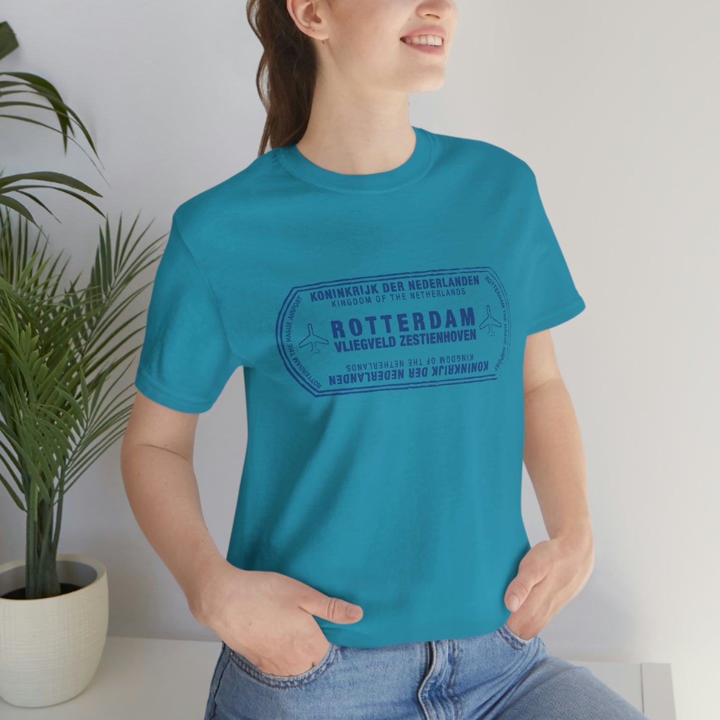 Rotterdam Netherlands Passport Stamp Vacation Travel Unisex T-shirt - Light