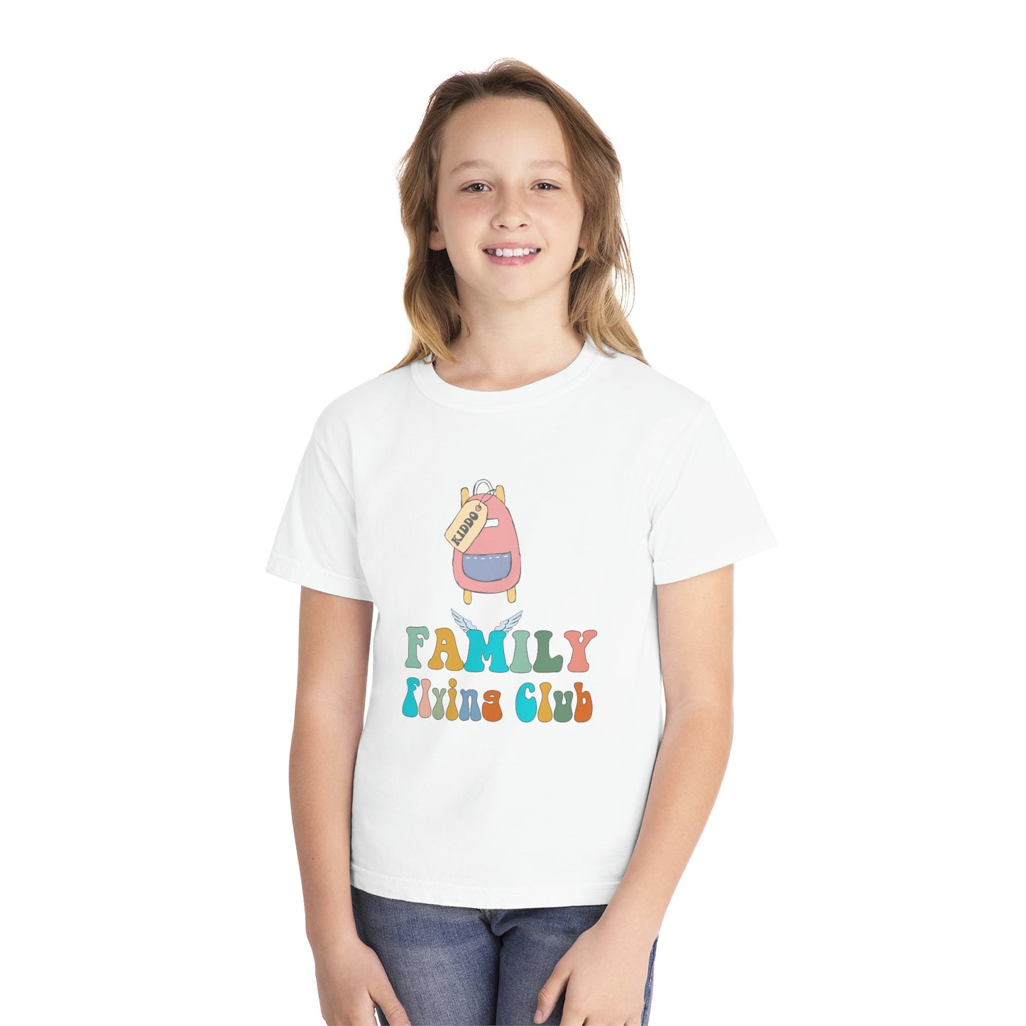 Family Flying Club - Kiddo Backpack - Family Matching Shirts - Youth Midweight Tee