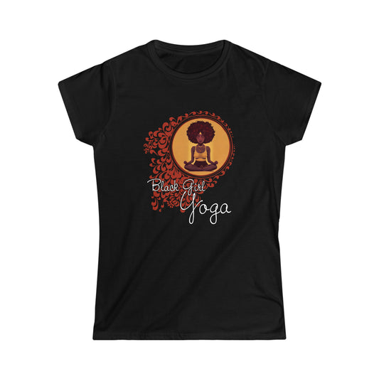 Black Girl Yoga T-shirt for Meditation, Exercise and Workouts