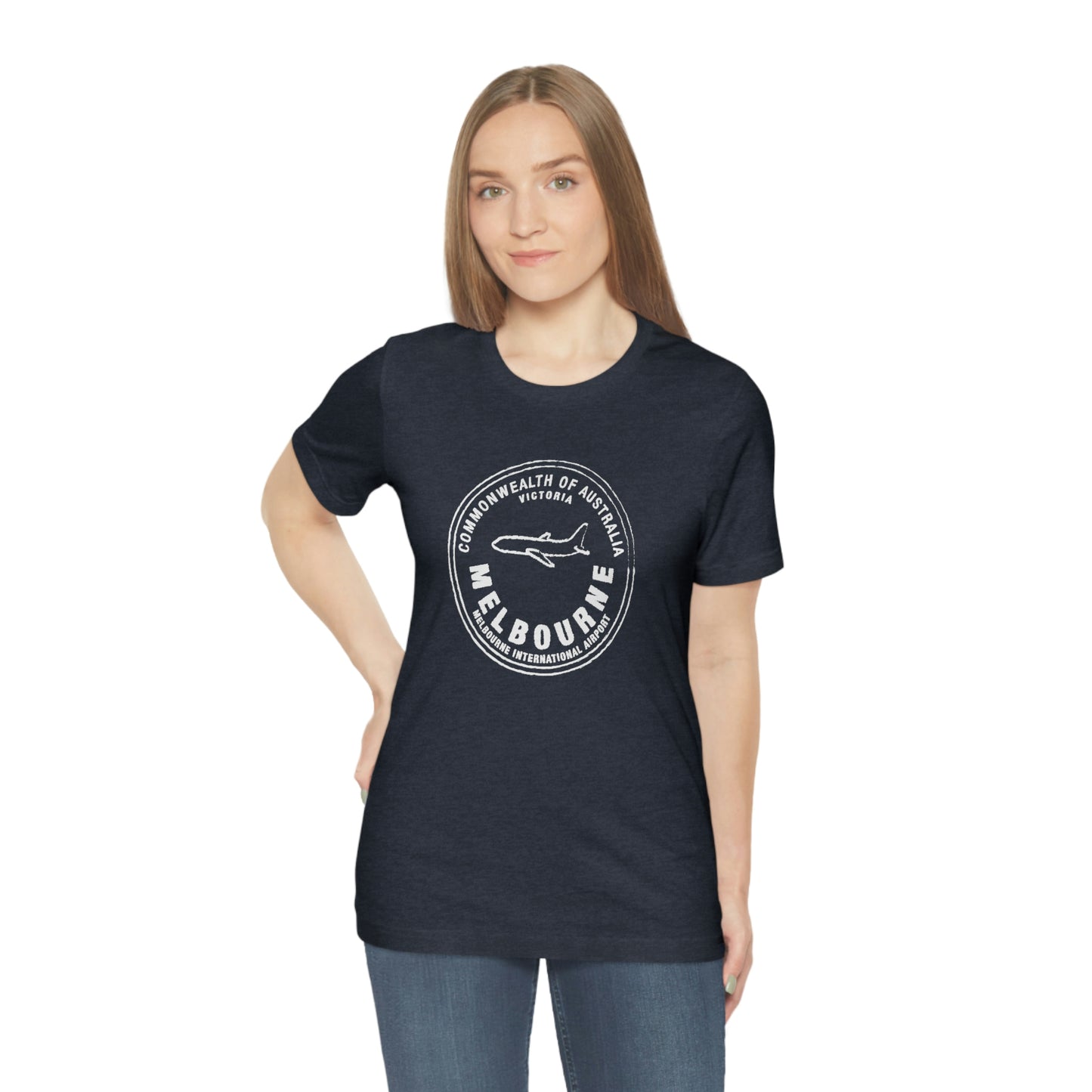 Melbourne Australia Passport Stamp Vacation Travel Unisex T-shirt