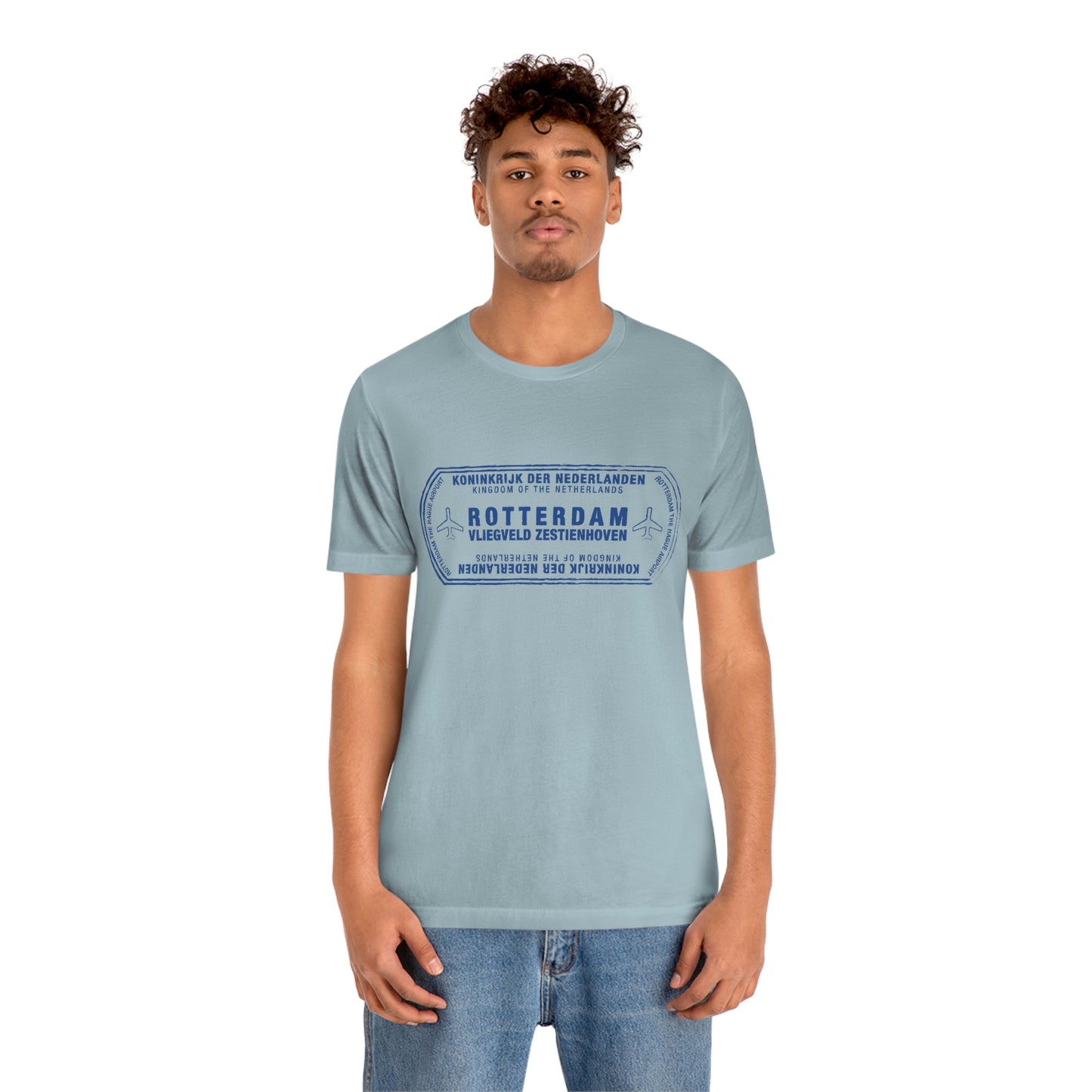 Rotterdam Netherlands Passport Stamp Vacation Travel Unisex T-shirt - Light