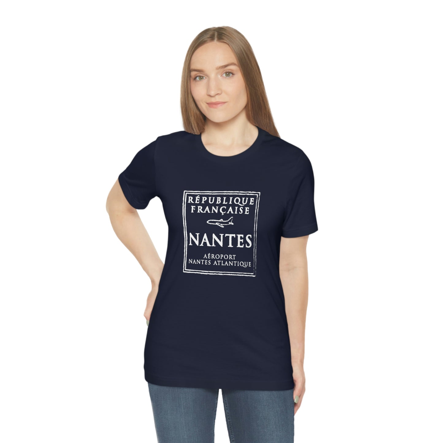 Nantes France Passport Stamp Vacation Travel Souvenir Unisex T-shirt