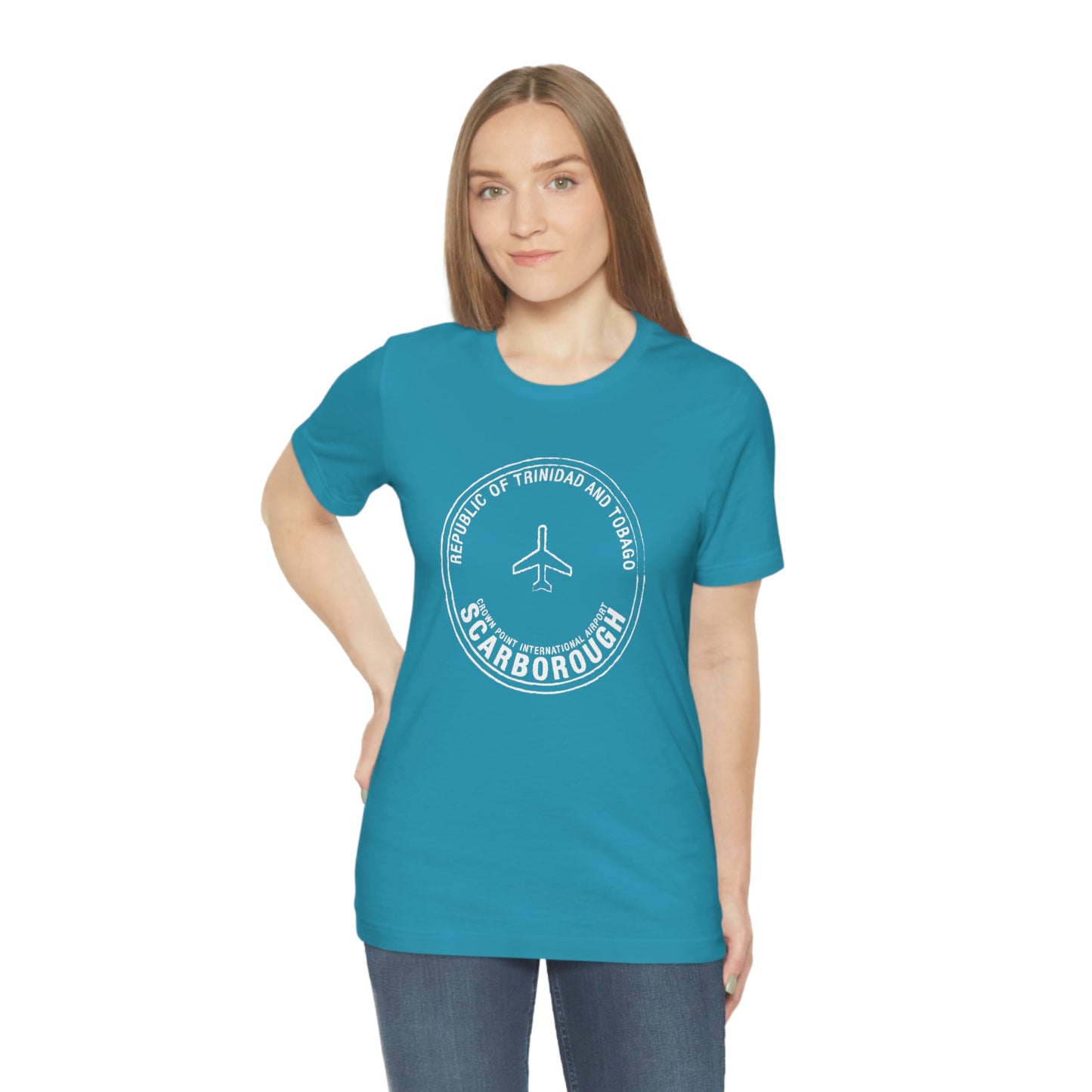 Scarborough Crown Point International Airport Trindad and Tobago Passport Stamp Vacation Travel Unisex T-shirt