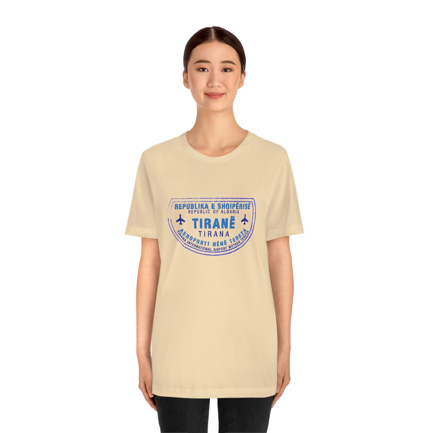 Tirana International Airport Nënë Tereza Passport Stamp Vacation Travel Unisex T-shirt