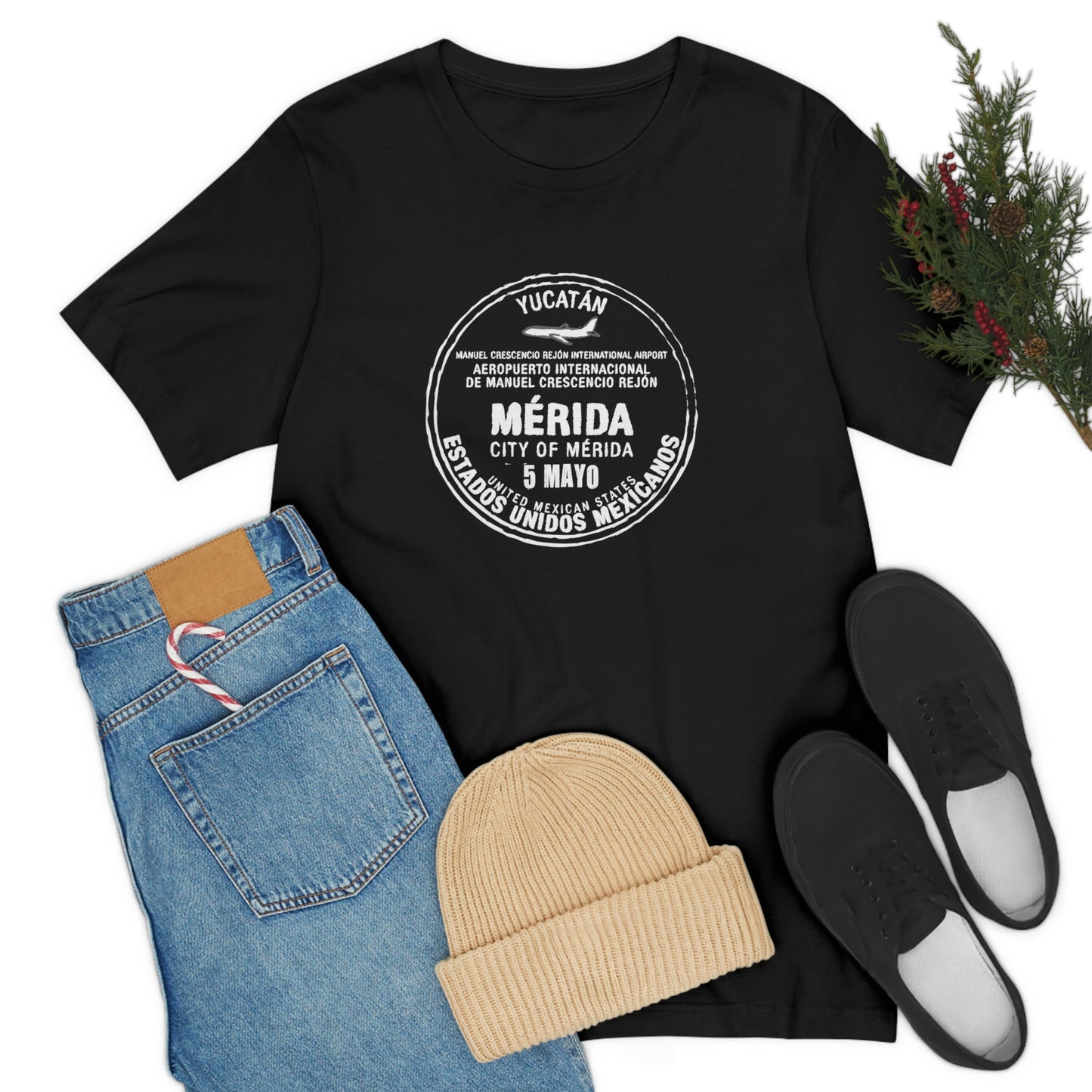 Merida Mexico May 5 Passport Stamp Travel Unisex T-shirt