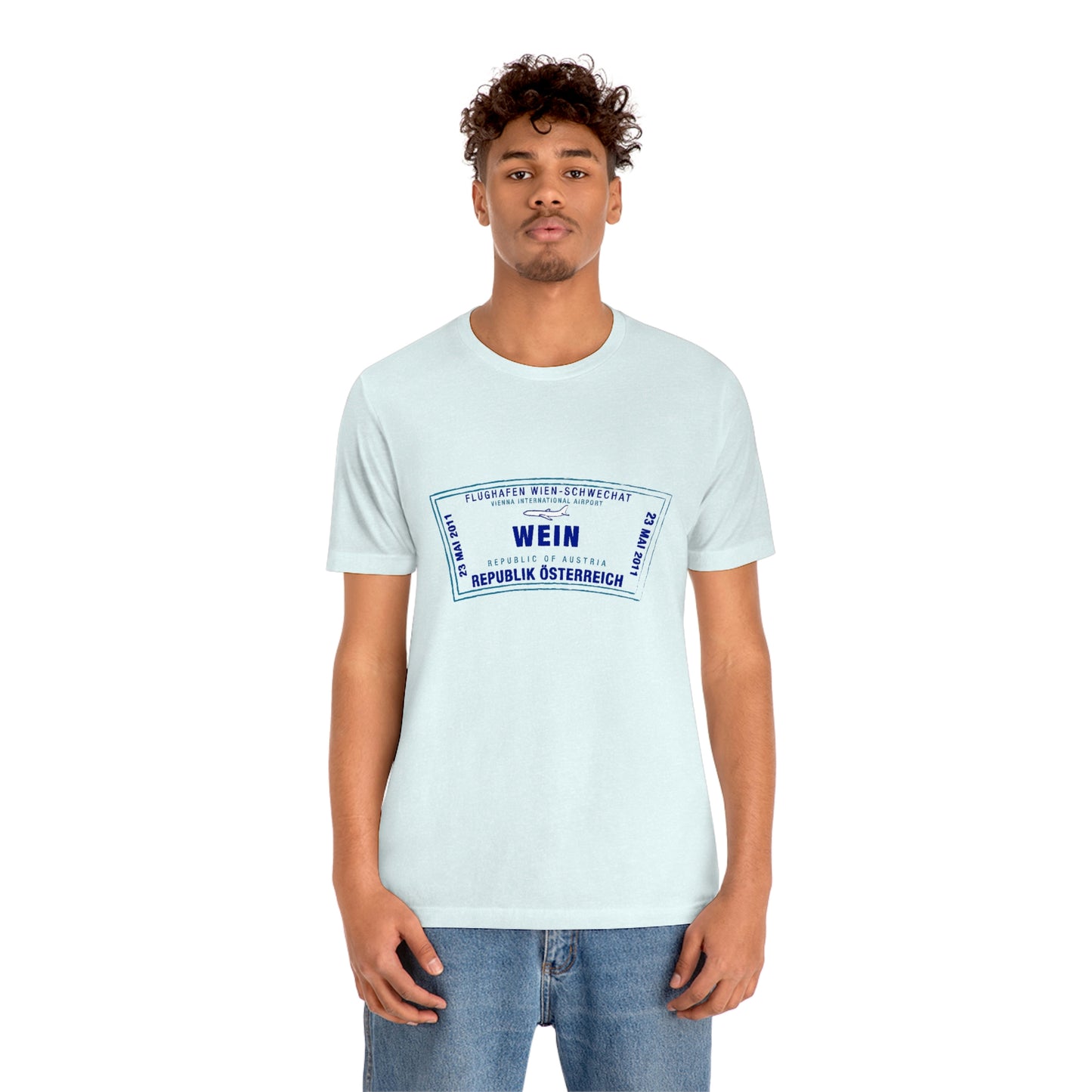 Wein Vienna International Airport Passport Stamp Vacation Travel Unisex T-shirt