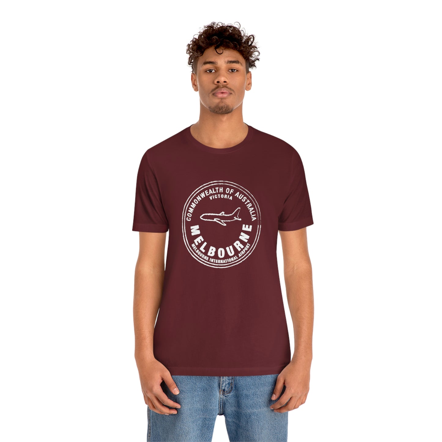 Melbourne Australia Passport Stamp Vacation Travel Unisex T-shirt