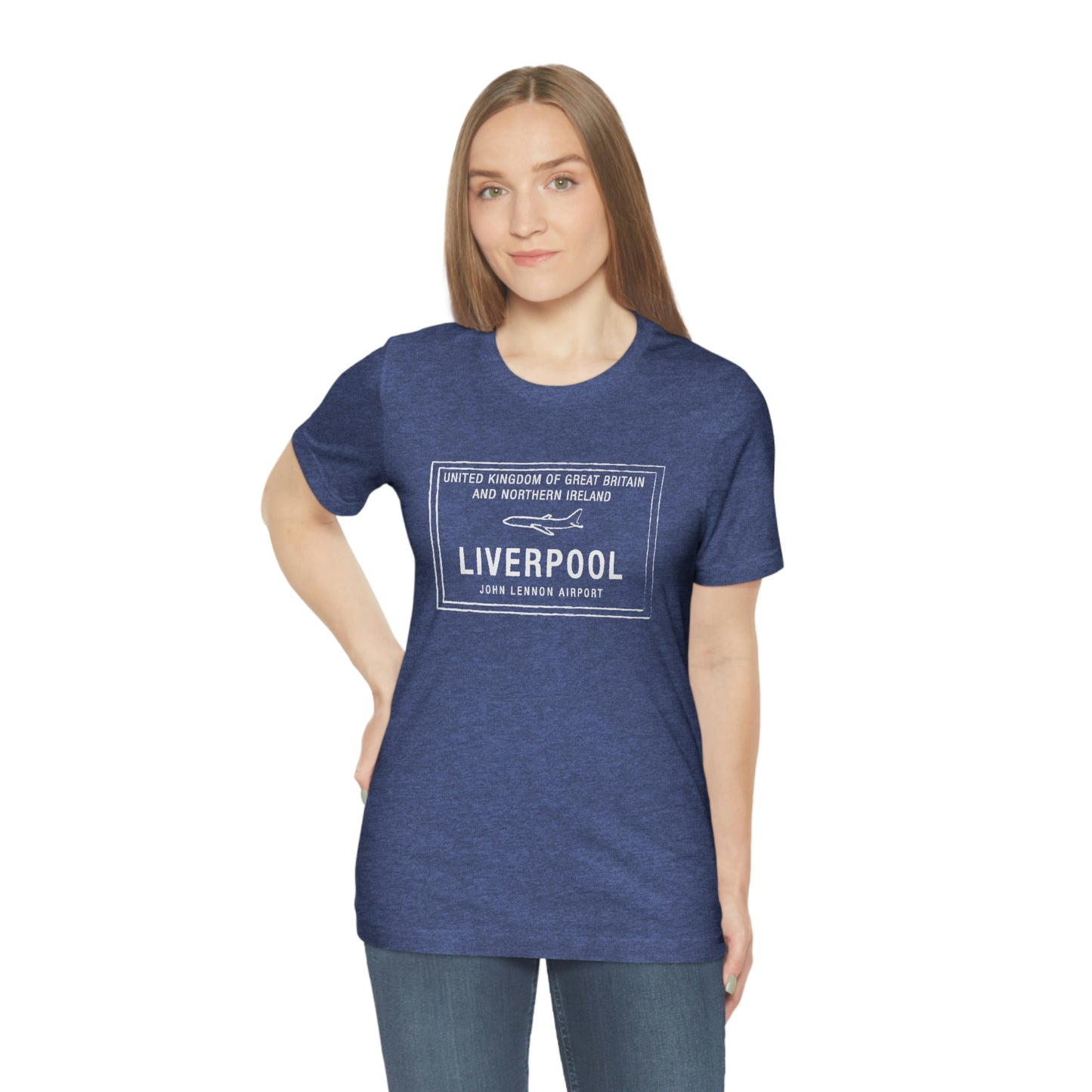 Liverpool John Lennon Airport Passport Stamp Vacation Travel Unisex T-shirt