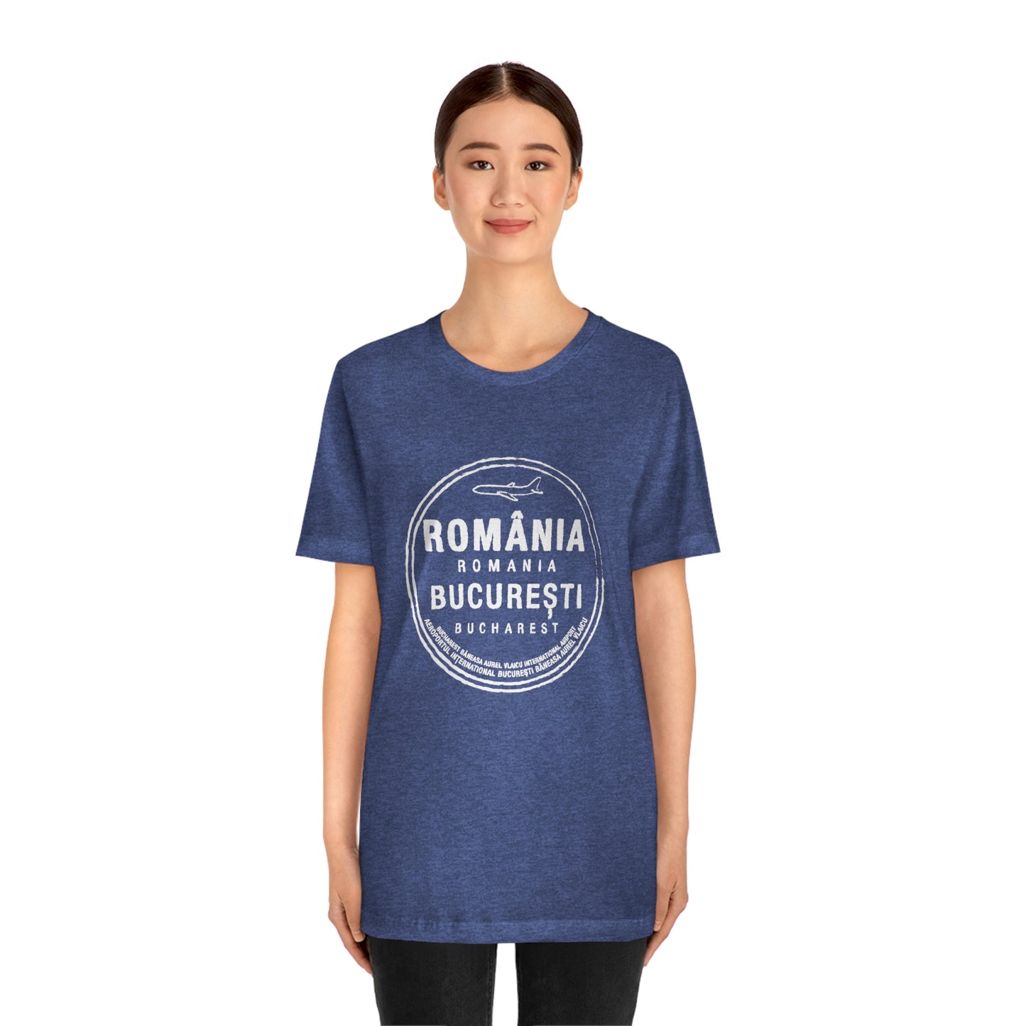 Bucharest Baneasa Romania Airport Passport Stamp Vacation Travel Unisex T-shirt