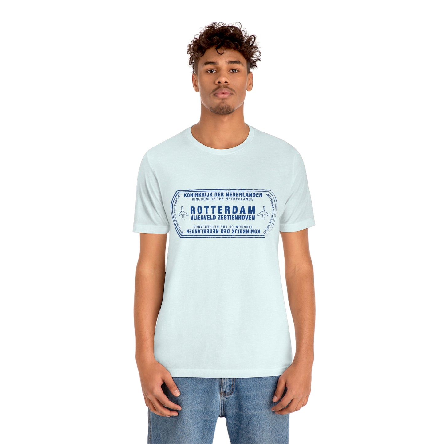 Rotterdam Netherlands Passport Stamp Vacation Travel Unisex T-shirt - Light