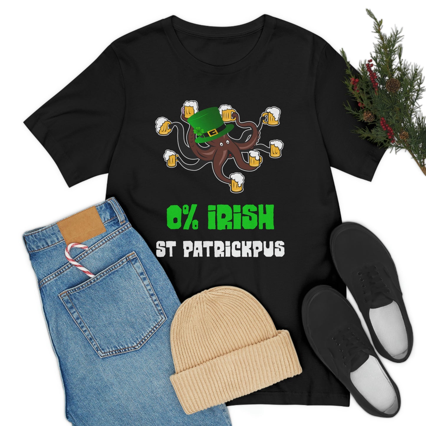 Zero Percent Irish - Funny St Patrick's Day Octopus Unisex T-shirt