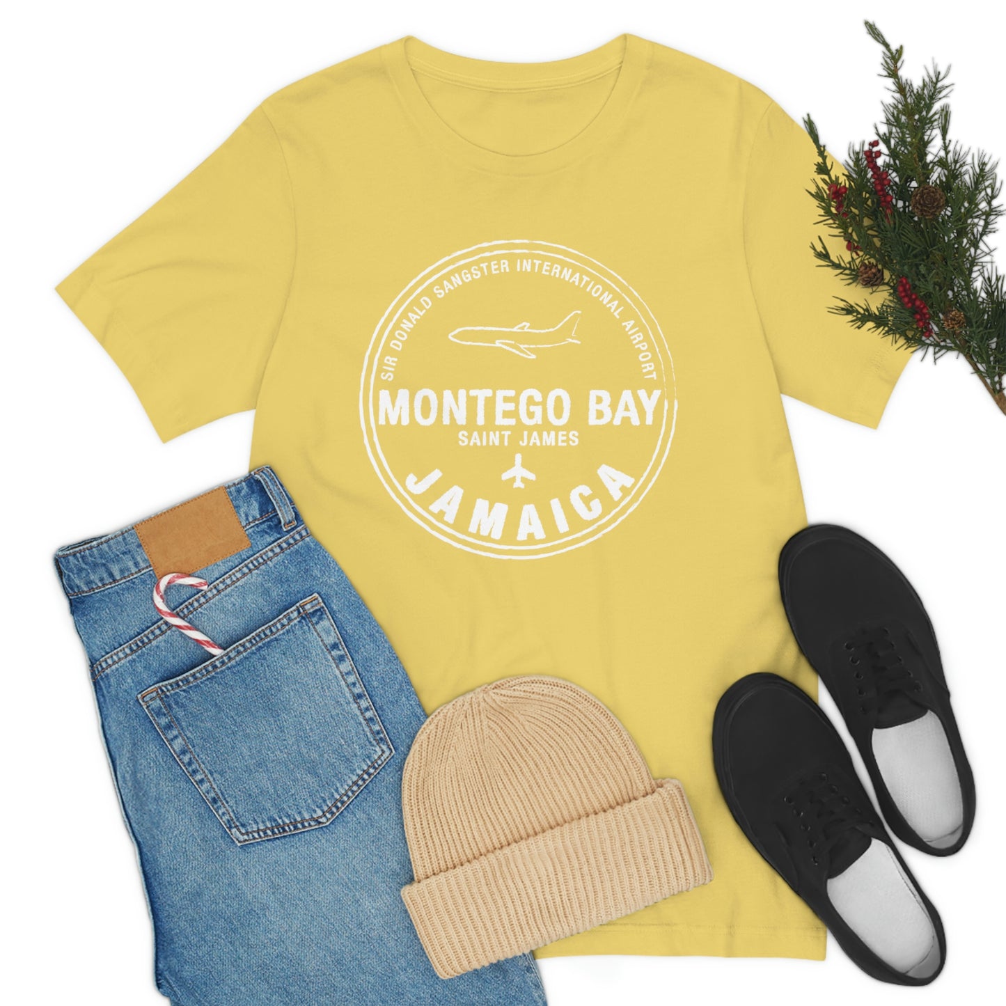 Montego Bay Jamaica Passport Stamp Vacation Travel Unisex T-shirt