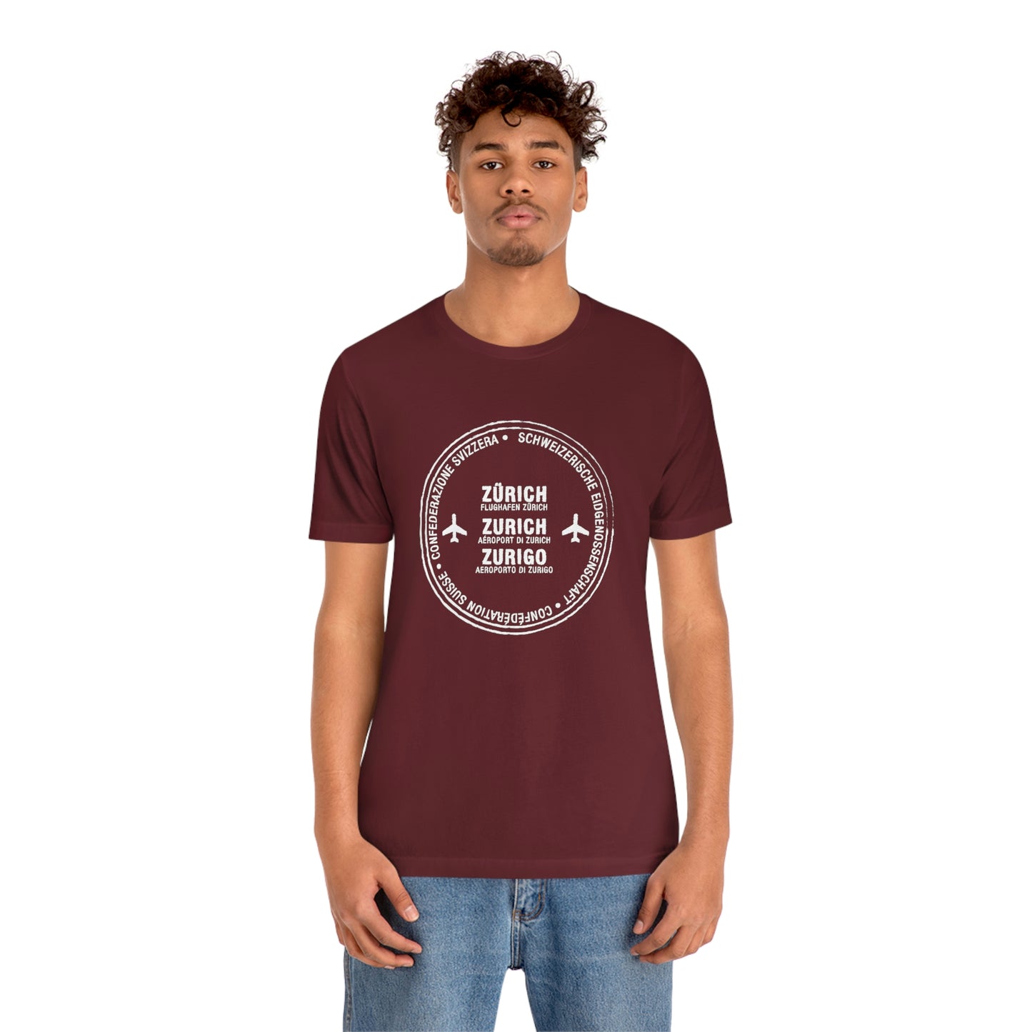 Zurich Switzerland Passport Stamp Vacation Travel Unisex T-shirt