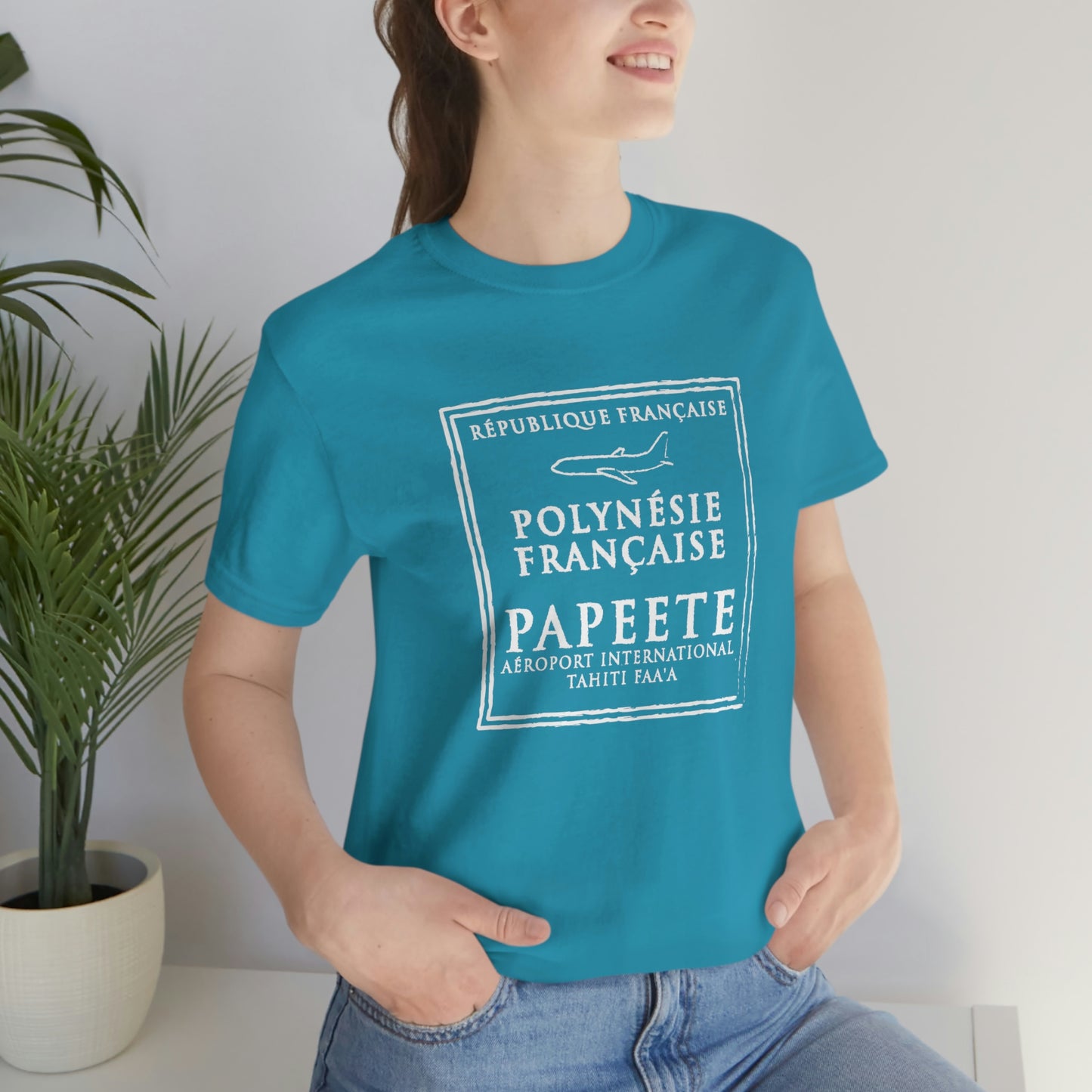 Papeete Tahiti Passport Stamp Vacation Travel T-shirt Unisex