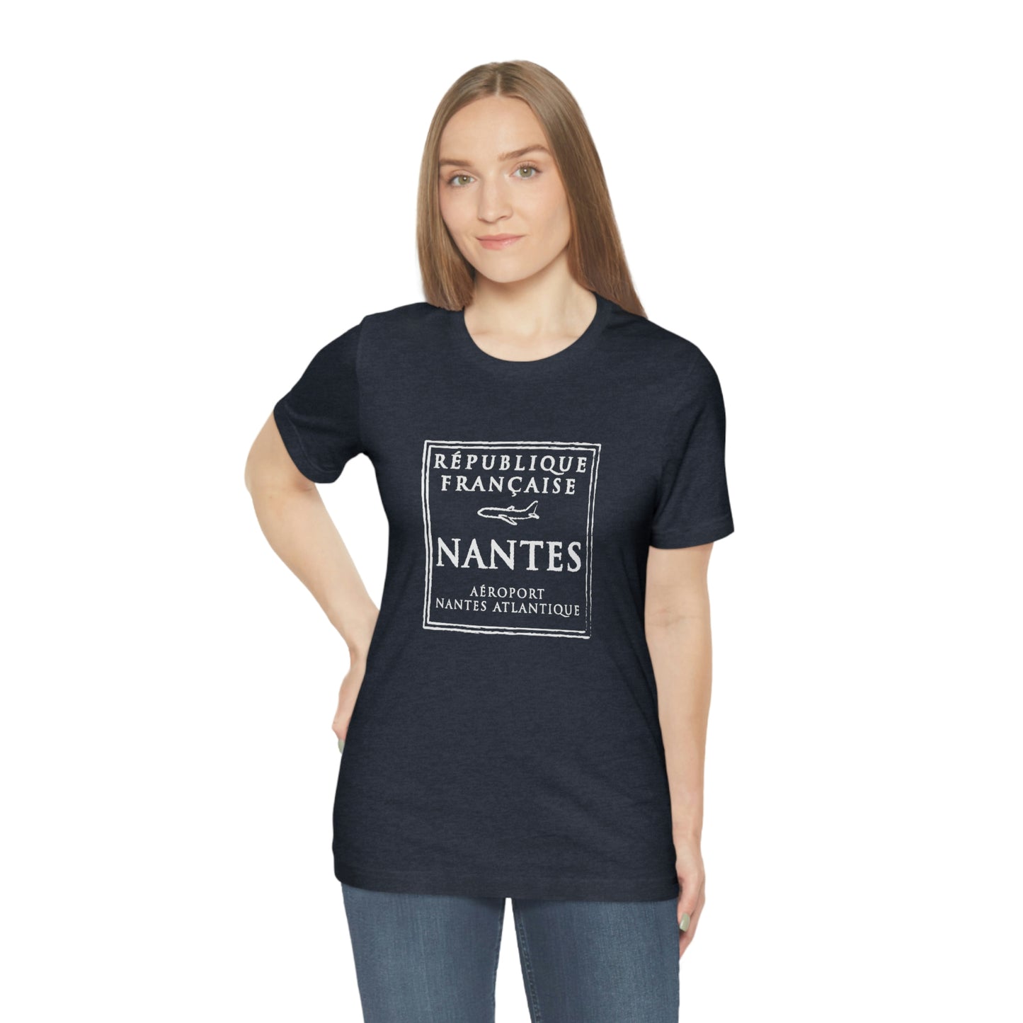 Nantes France Passport Stamp Vacation Travel Souvenir Unisex T-shirt