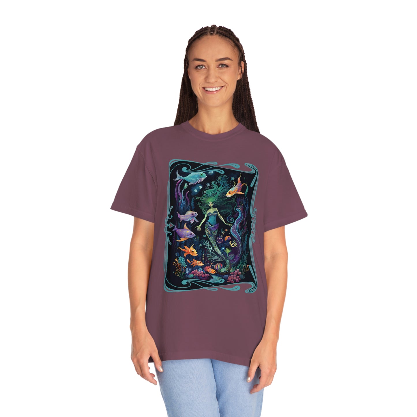 Mermaid Garden Mermaidcore Fairycore Unisex Garment-Dyed T-shirt