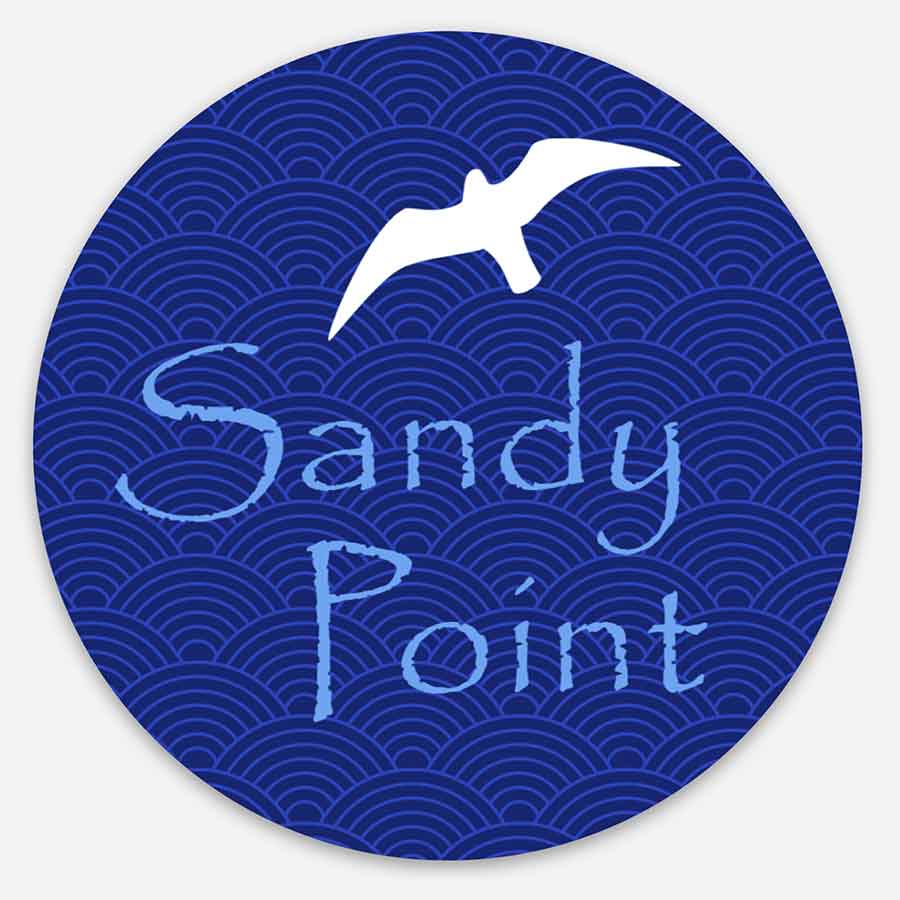 Sandy Point Round Sticker for Phone, Laptop, Tablet, Journal - 1 Piece 3x3"