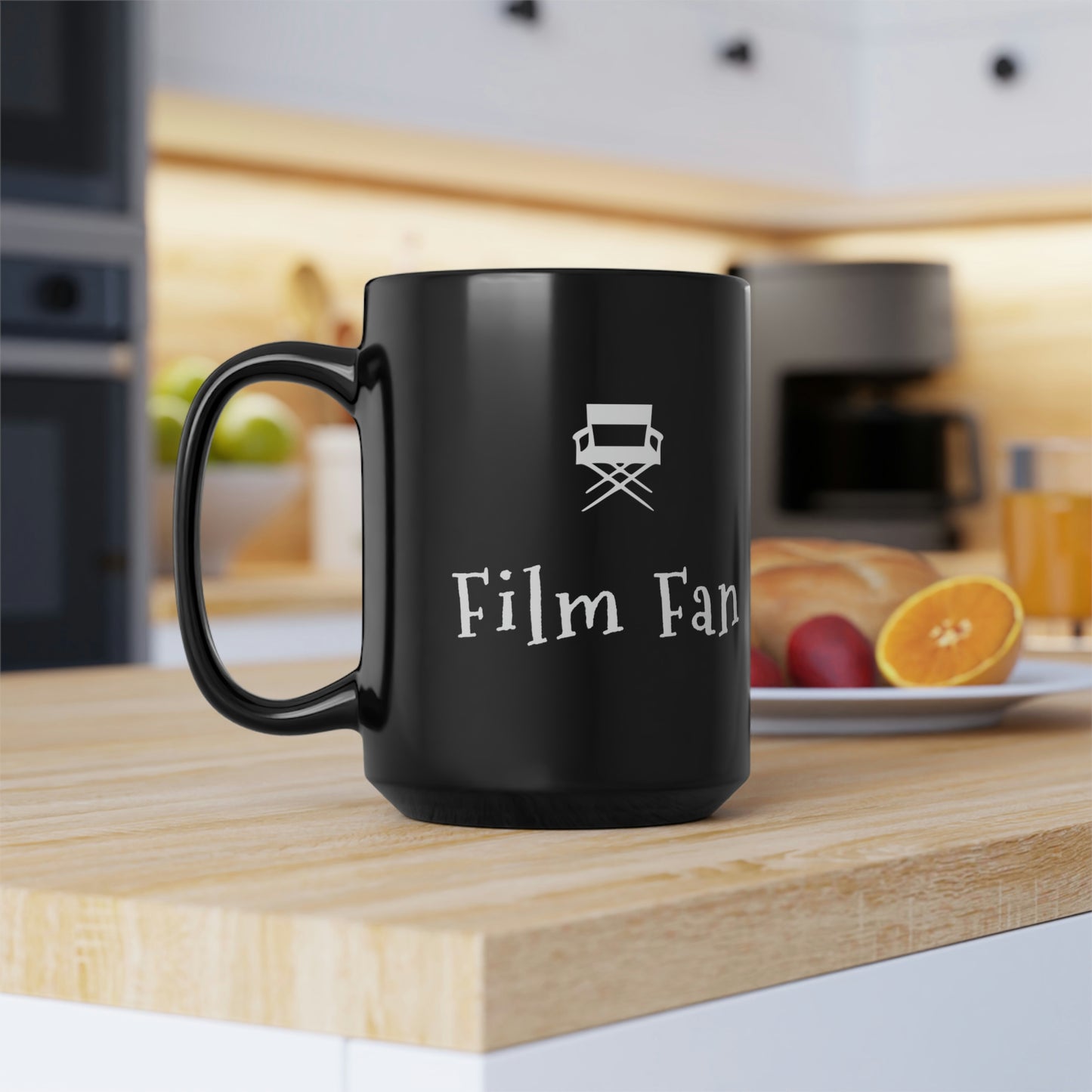 Film Fan Coffee or Tea Gift for Movie Lovers and Film Buffs - Black Mug, 15oz