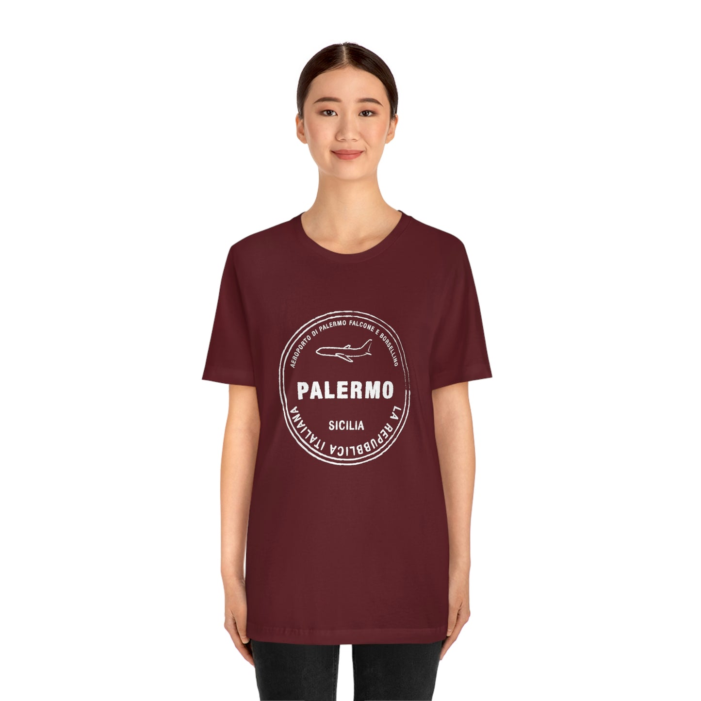 Palermo Sicily Italy Passport Stamp Vacation Travel Unisex T-shirt