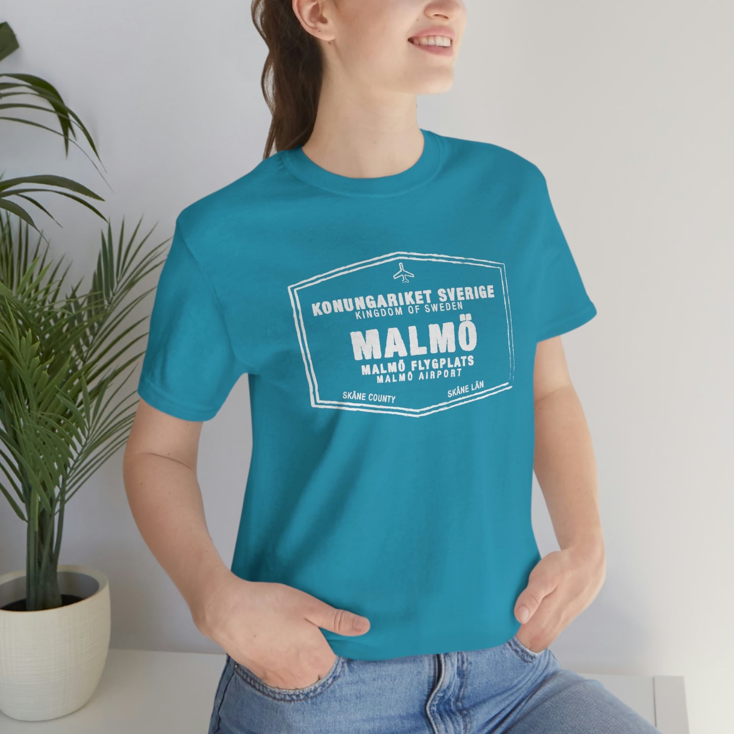 Malmo Sweden Passport Stamp Vacation Travel Unisex T-shirt