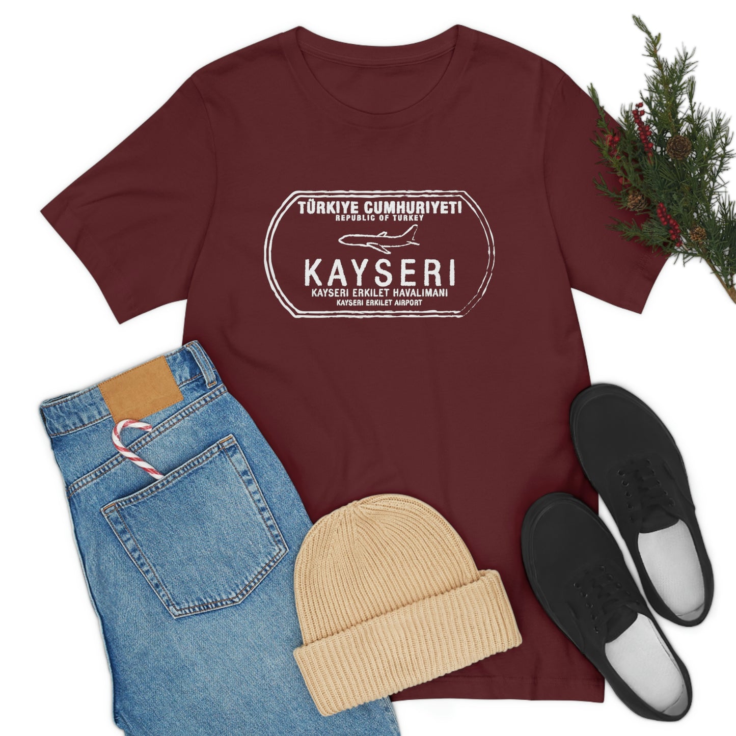 Kaysuri Erkilet Turkey Airport Passport Stamp Vacation Travel Unisex T-shirt