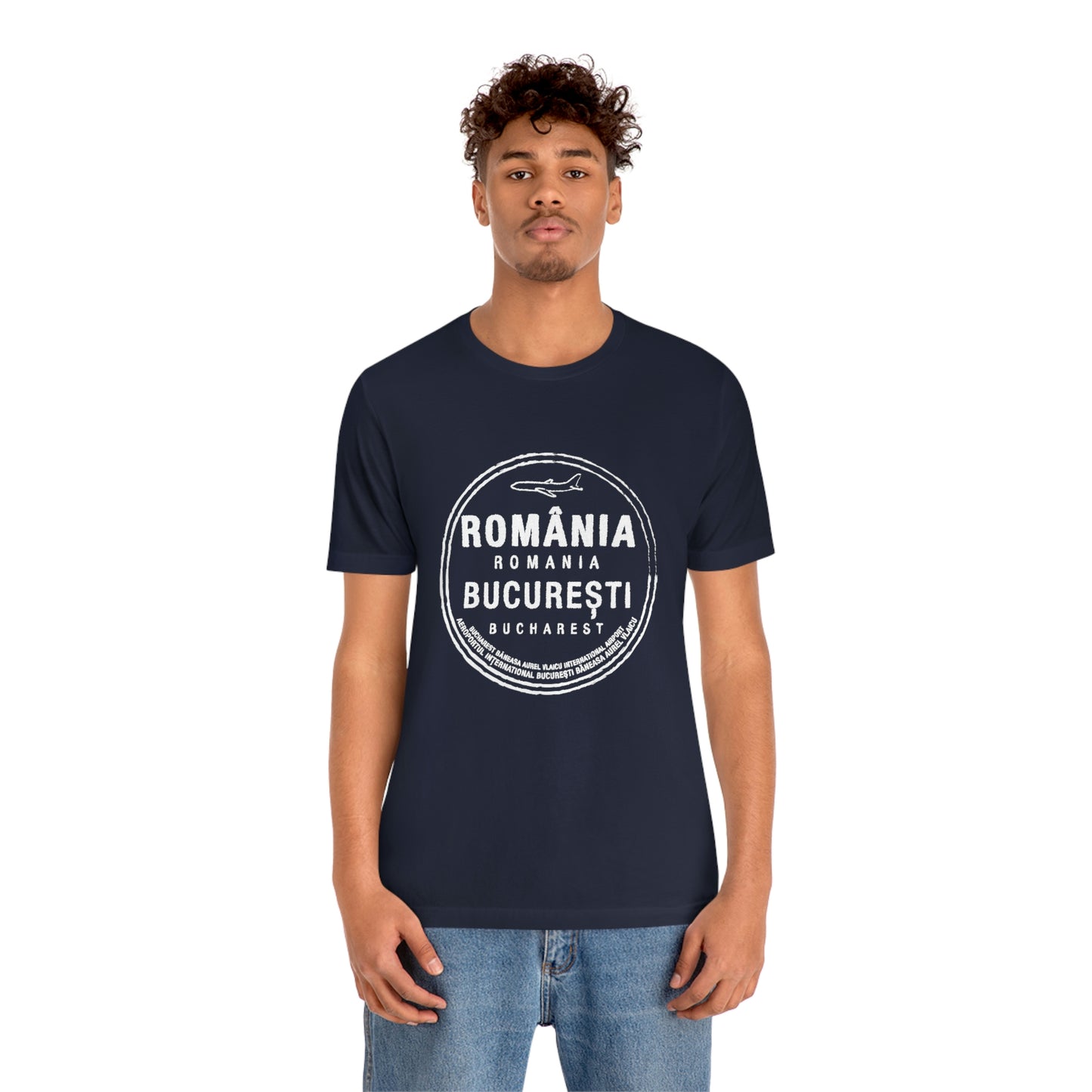 Bucharest Baneasa Romania Airport Passport Stamp Vacation Travel Unisex T-shirt