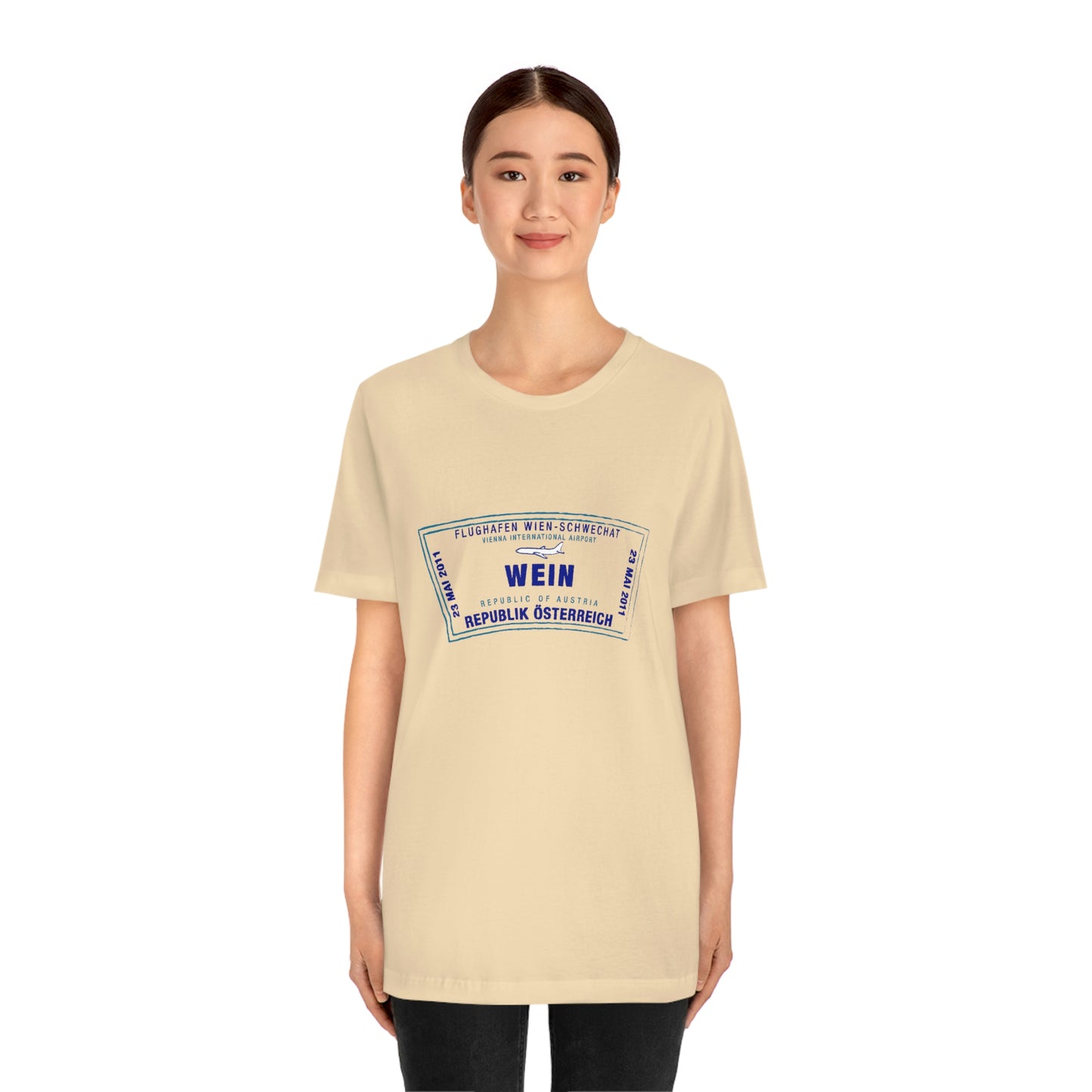 Wein Vienna International Airport Passport Stamp Vacation Travel Unisex T-shirt