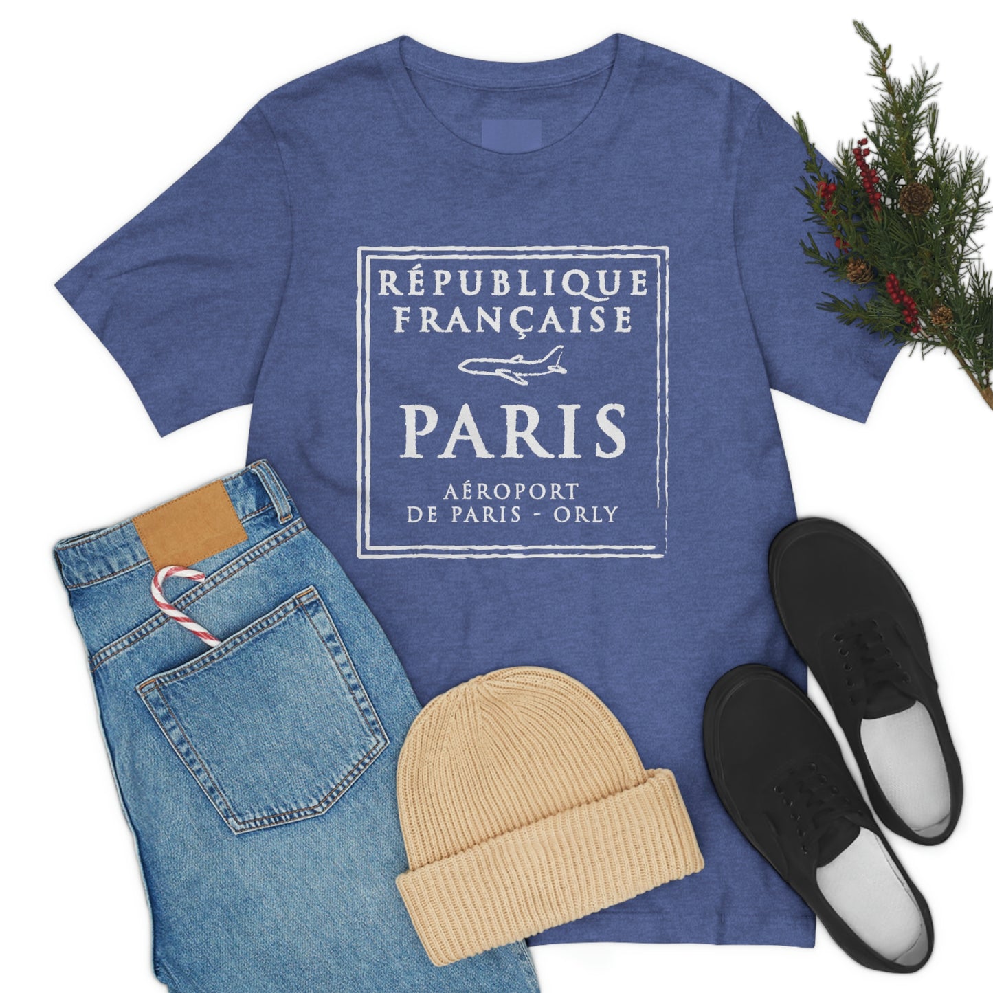 Paris France Passport Stamp Vacation Travel Souvenir Unisex T-shirt