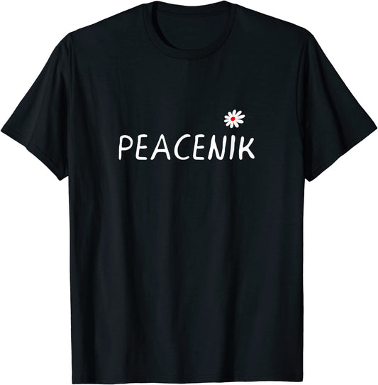 Peacenik Peace Flower Retro 1960s 1970s T-shirt