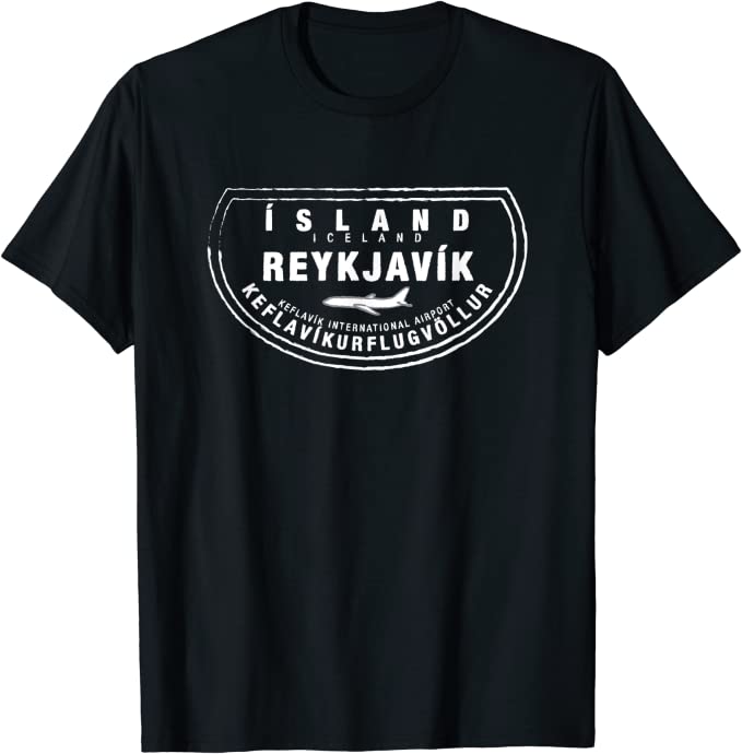 Reykjavik Iceland Passport Stamp Vacation Travel T-Shirt