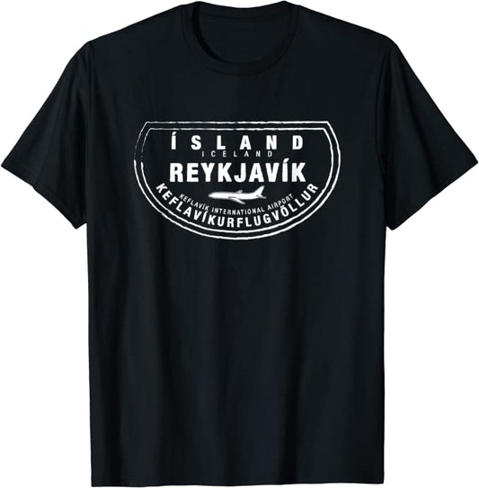 Reykjavik Iceland Passport Stamp Vacation Travel T-Shirt