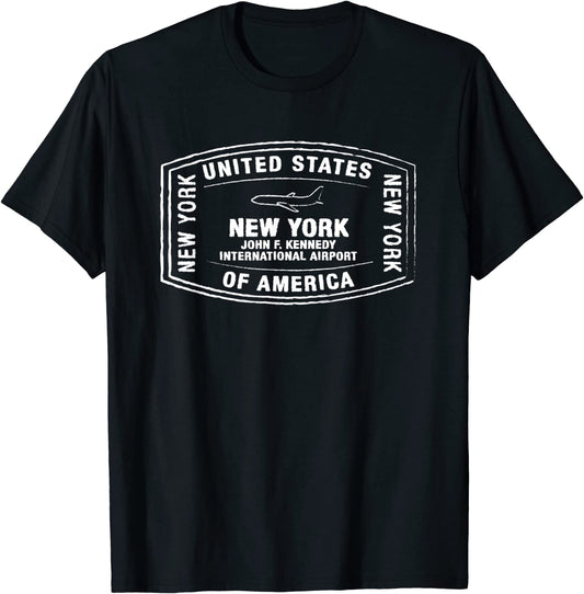 New York JFK Airport Passport Stamp Vacation Travel Souvenir T-shirt