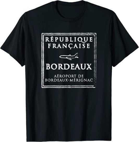Bordeaux France Passport Stamp Vacation Travel T-shirt