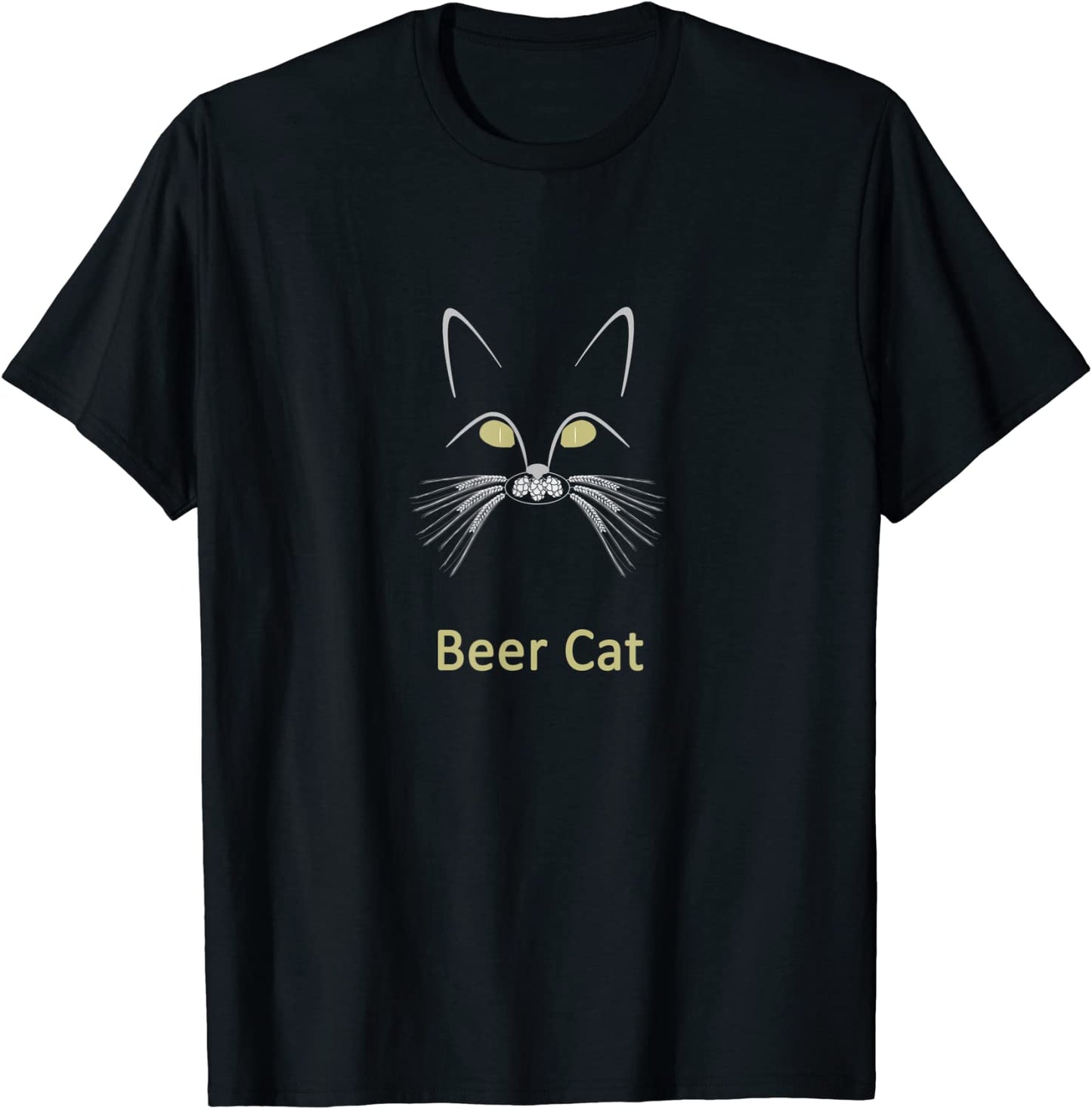 Beer Cat Hops and Barley Whiskers Funny Cat T-shirt