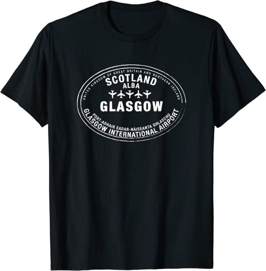 Glasgow Scotland Passport Stamp Vacation Travel Souvenir T-shirt