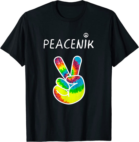 Peacenik Peace Sign Fingers Retro 1960s 1970s T-shirt