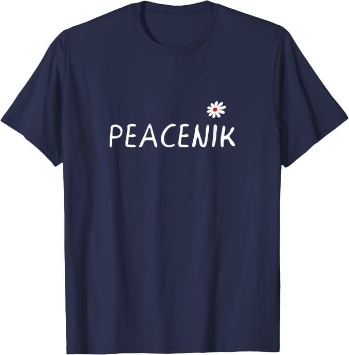 Peacenik Peace Flower Retro 1960s 1970s T-shirt