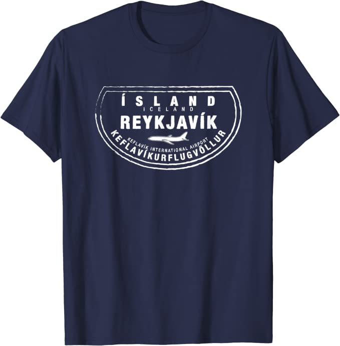 Reykjavik Iceland Passport Stamp Vacation Travel T-Shirt