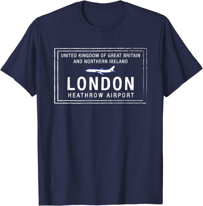 London Heathrow UK Passport Stamp Travel T-shirt