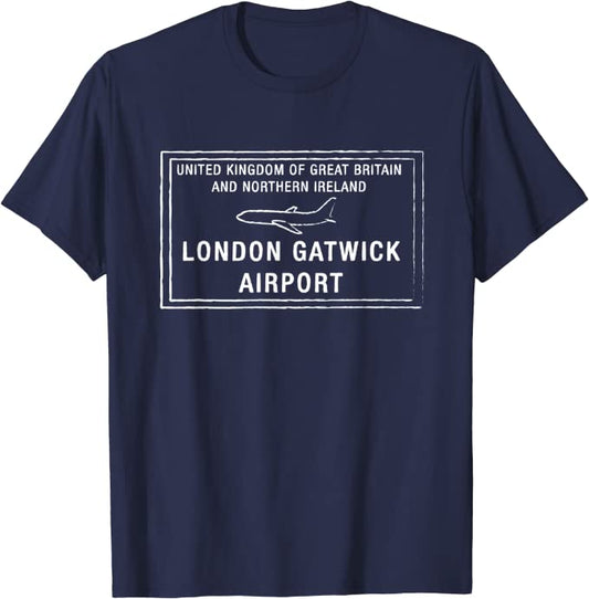 London Gatwick UK Passport Stamp Travel T-shirt