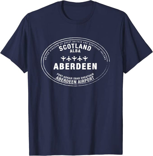 Aberdeen Scotland Passport Stamp Vacation Travel T-shirt