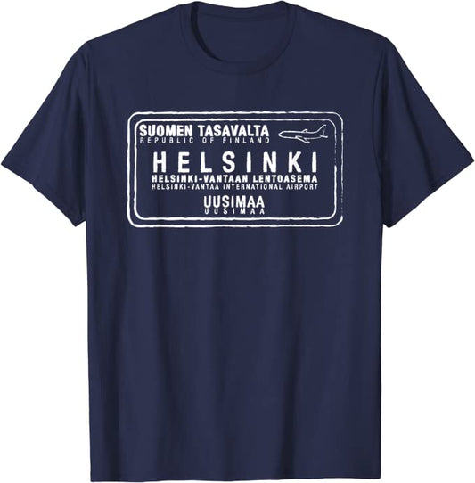 Helsinki Finland Passport Stamp Vacation Travel Souvenir T-shirt