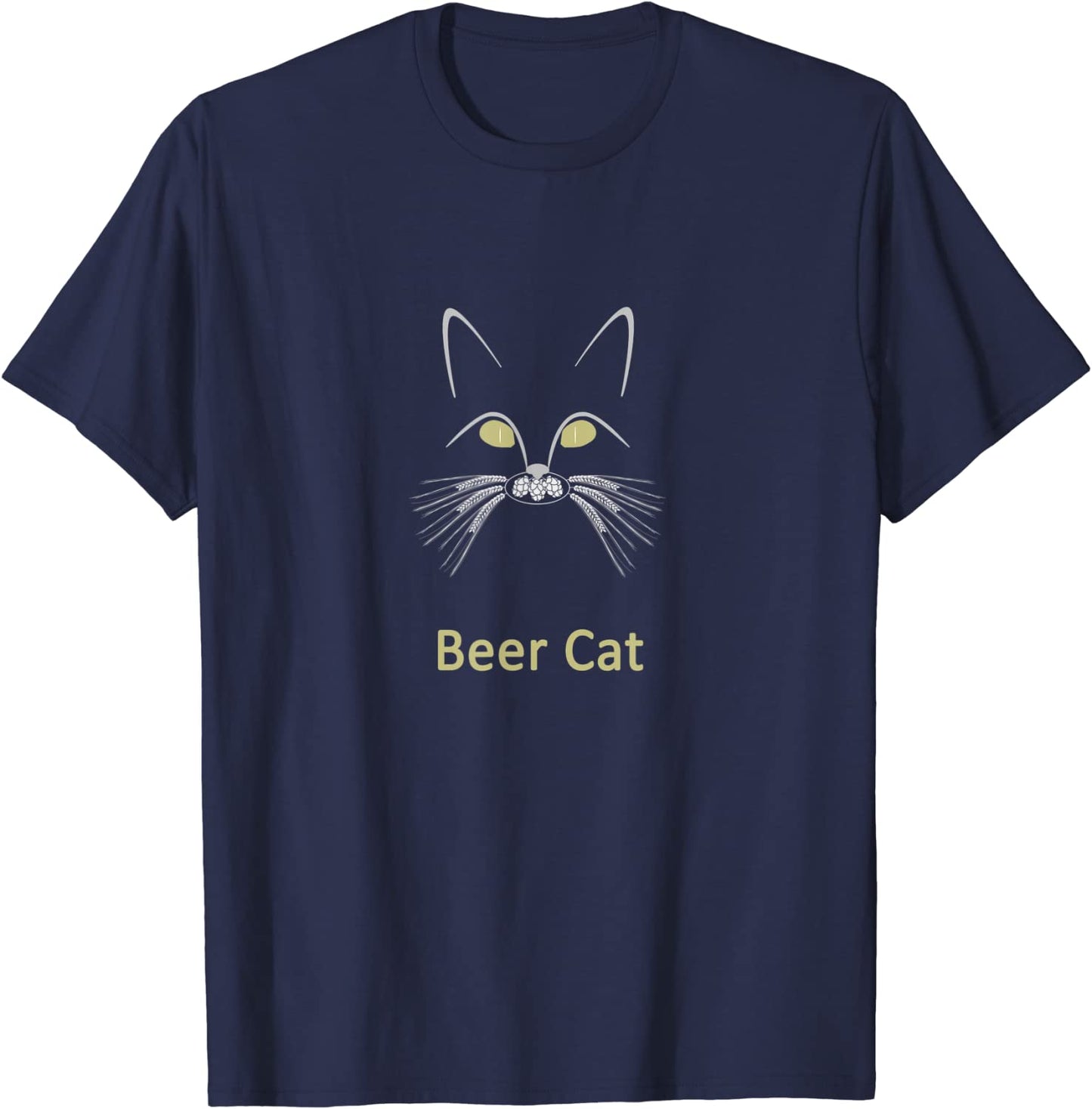 Beer Cat Hops and Barley Whiskers Funny Cat T-shirt