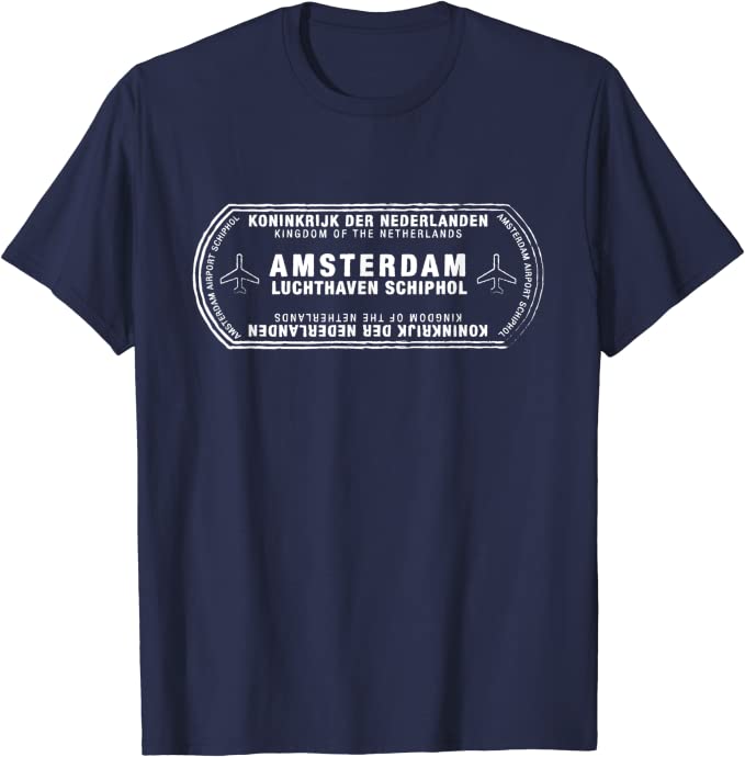 Amsterdam Netherlands Passport Stamp Vacation Travel T-shirt